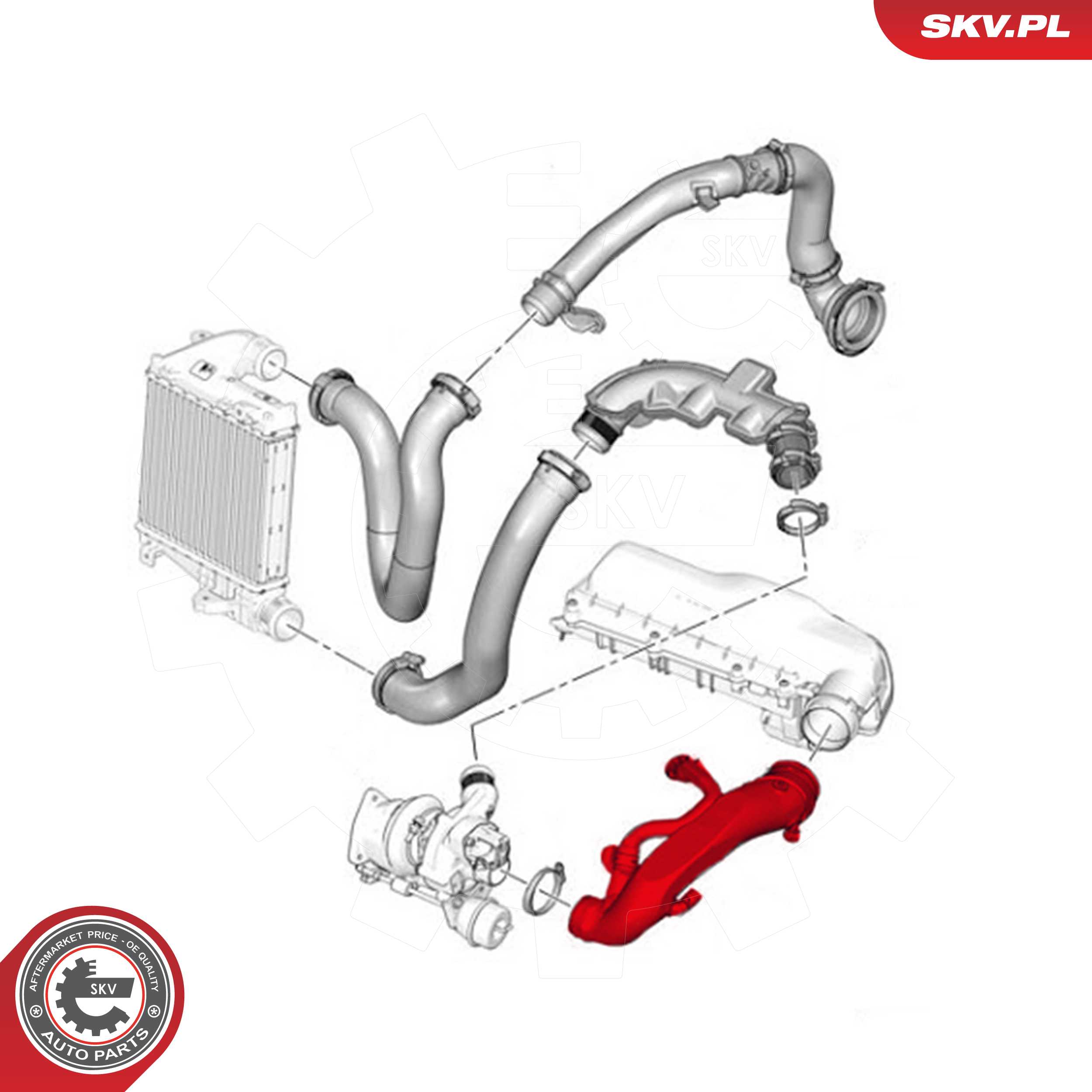 ESEN SKV Ladeluftslange 43skv087 venstre for CITROËN/PEUGEOT DS