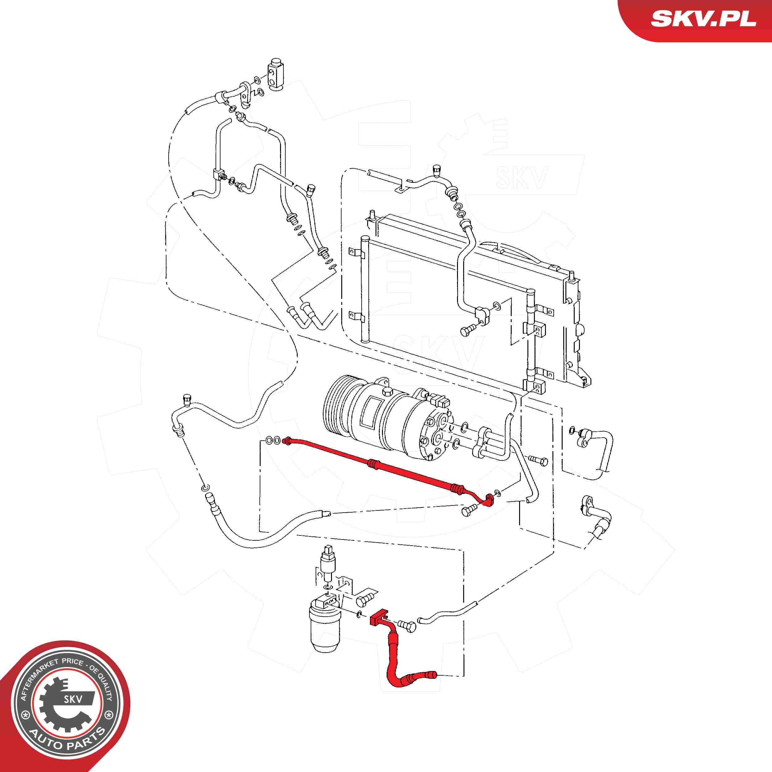 ESEN SKV Højtryksslange, klimaanlæg 43skv503 for OPEL FORD VAUXHALL SEAT