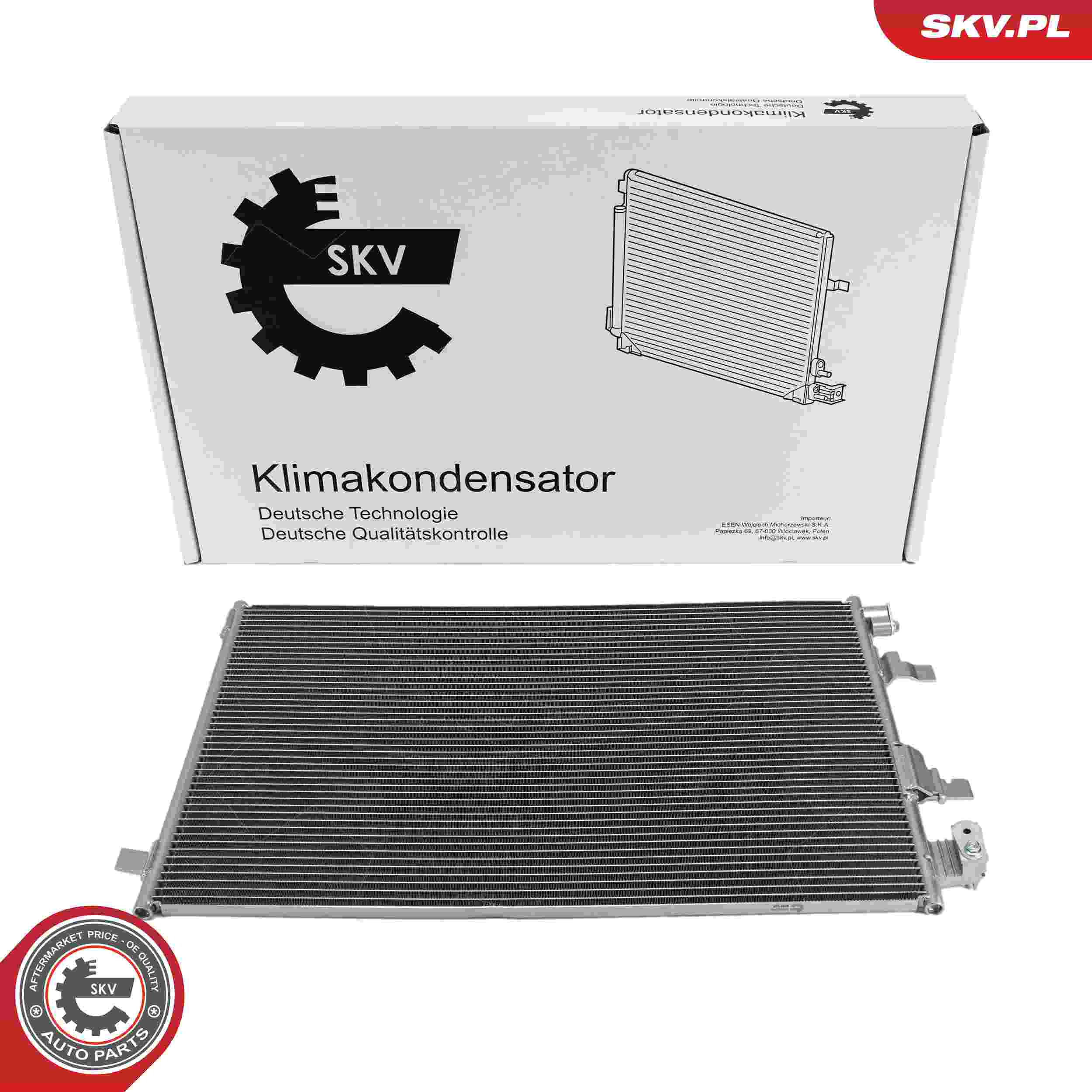 ESEN SKV Kondensor, klimaanlæg 86skv283 for NISSAN