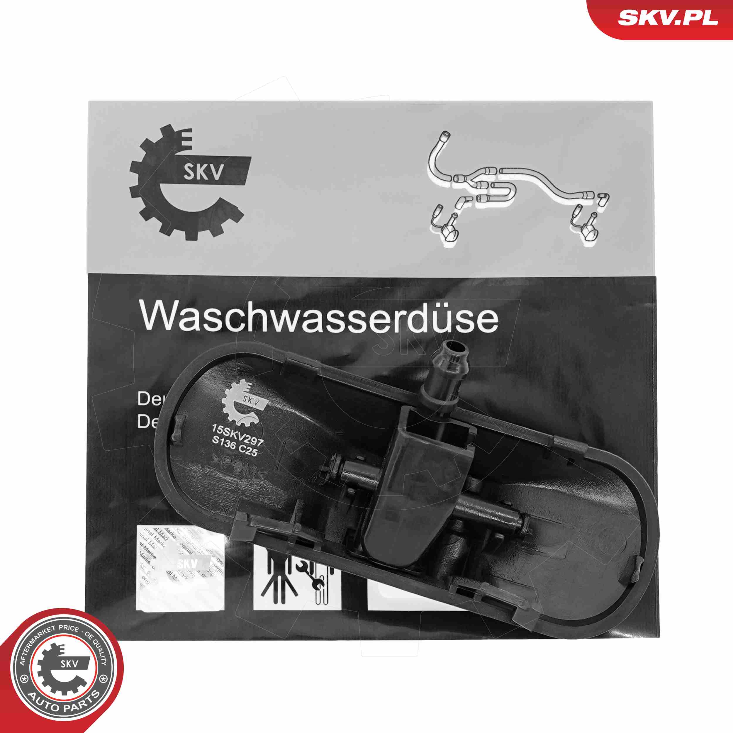 ESEN SKV Vaskedyse, forrudevisker/vasker 15skv297 foran for SEAT VW