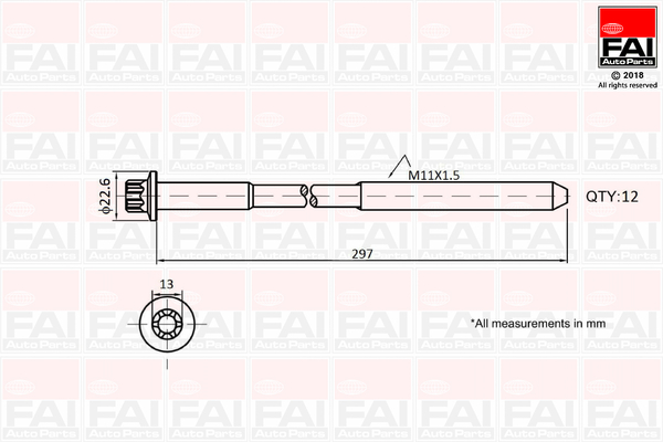 FAI AUTOPARTS topbolte-sæt b1137 for LAND ROVER