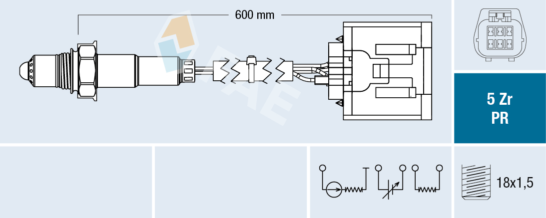 FAE Lambdasonde 75089 for MAZDA