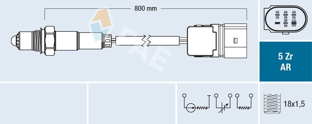 FAE Lambdasonde 75357 for FORD VW VAG PORSCHE STANDARD AUTOMOBILE