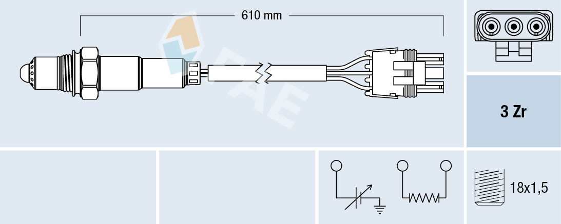 FAE Lambdasonde 77118 for OPEL GENERAL MOTORS CADILLAC