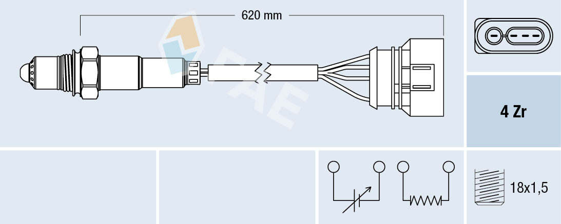 FAE Lambdasonde 77131 foran katalysatoren for VW LAMBORGHINI SEAT