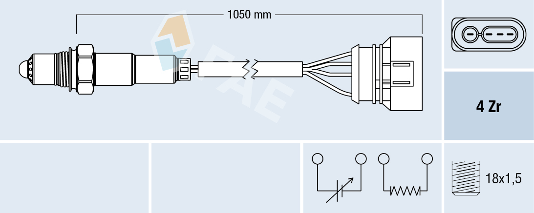 FAE Lambdasonde 77134 foran katalysatoren for LAMBORGHINI VW LEXUS STANDARD AUTOMOBILE