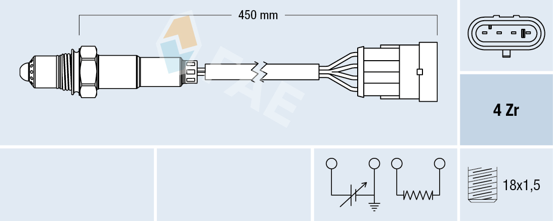 FAE Lambdasonde 77159 for ABARTH FIAT MASERATI