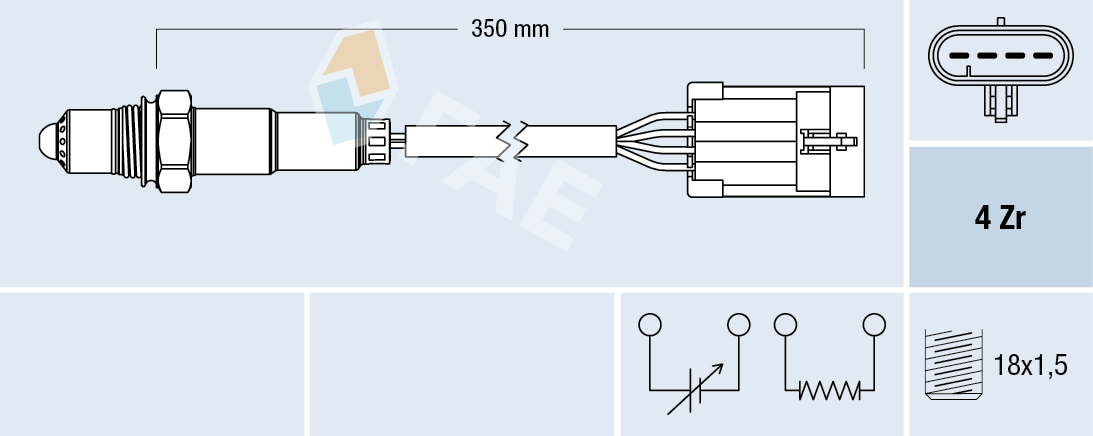 FAE Lambdasonde 77195 for OPEL GENERAL MOTORS CHEVROLET ISUZU