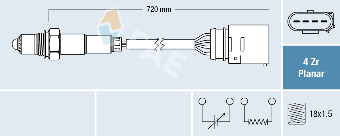 FAE Lambdasonde 77204 for LAMBORGHINI AUDI VW SKODA SEAT STANDARD AUTOMOBILE