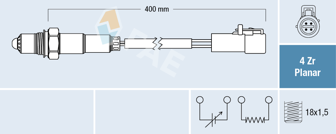 FAE Lambdasonde 77253 foran katalysatoren for FORD MAZDA VW