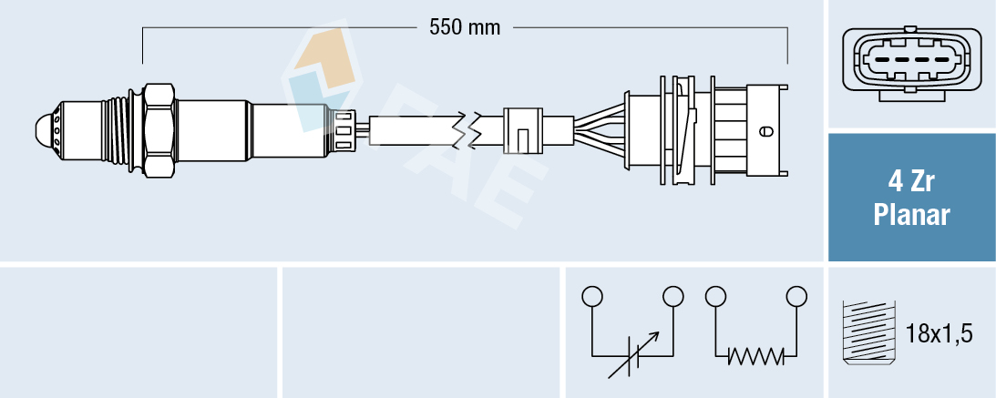 FAE Lambdasonde 77670 for OPEL GENERAL MOTORS CHEVROLET