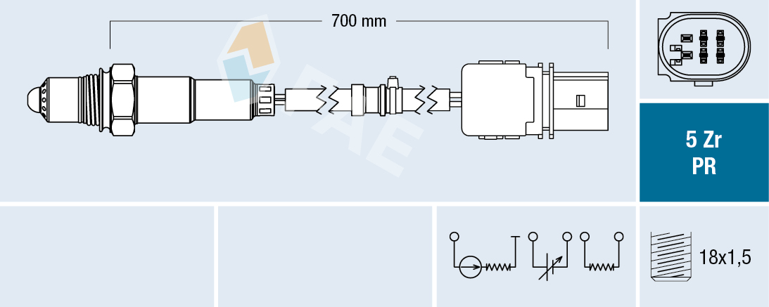 FAE Lambdasonde 75158 for SKODA VW SEAT