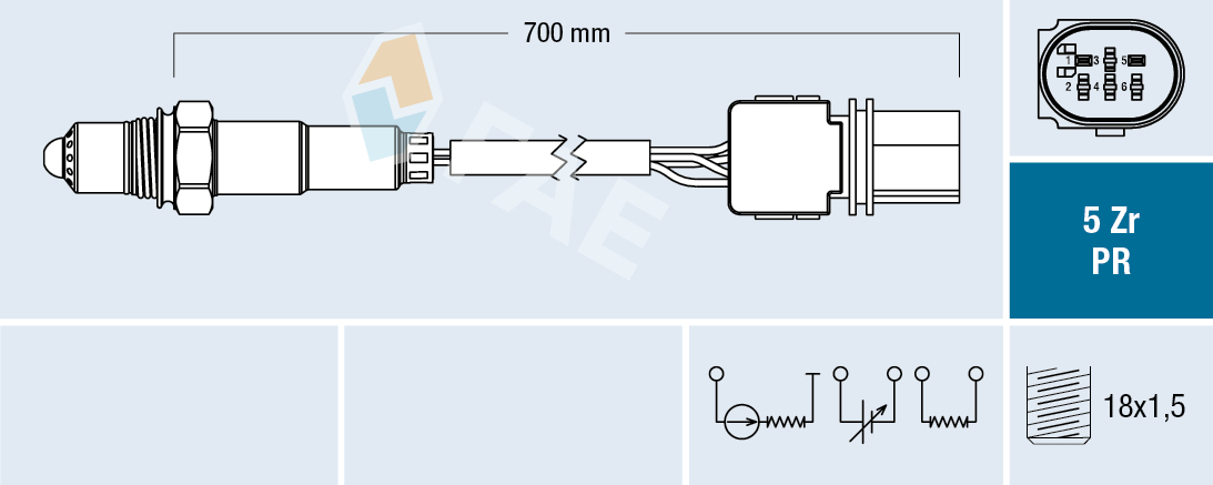 FAE Lambdasonde 75127 for FORD JEEP FIAT OPEL VW KIA