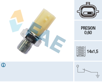 FAE Olietrykskontakt 12701 for OPEL VAUXHALL GENERAL MOTORS NISSAN INFINITI RENAULT DACIA MERCEDES-BENZ SUZUKI