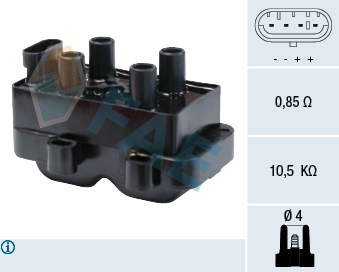 FAE Tændspole 80222 for DACIA NISSAN