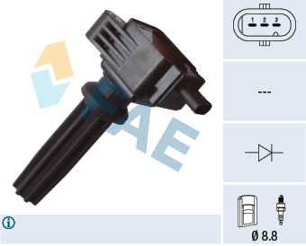 FAE Tændspole 80255 for FORD VOLVO JAGUAR LAND ROVER ROVER