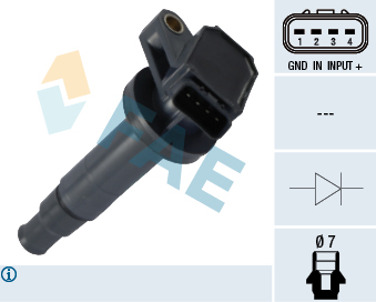 FAE Tændspole 80282 for CITROËN/PEUGEOT CADILLAC DAIHATSU LEXUS SUBARU TOYOTA