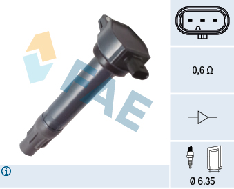 FAE Tændspole 80380 for CHRYSLER LANCIA