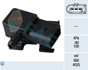 FAE Sensor,udstødningstryk 16102 for MINI BMW