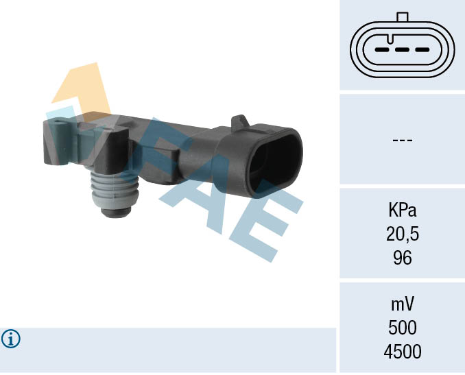 FAE Sensor, sugerørstryk 15013 for DS OPEL HARLEY-DAVIDSON GENERAL MOTORS FIAT ISUZU RENAULT STANDARD AUTOMOBILE PEUGEOT