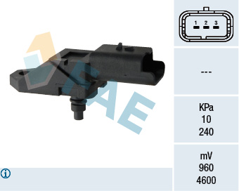 FAE Sensor, sugerørstryk 15046 for FORD VOLVO MINI PEUGEOT LANCIA JAGUAR MAZDA SUZUKI LAND ROVER