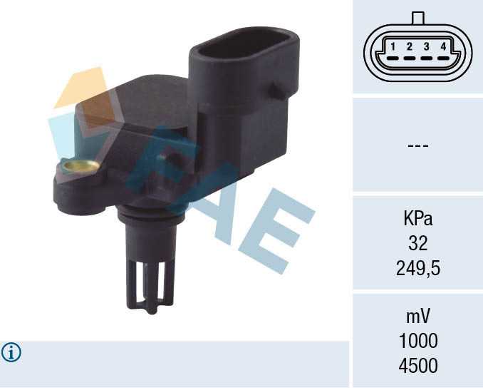 FAE Sensor, sugerørstryk 15072 for GENERAL MOTORS SAAB STANDARD AUTOMOBILE