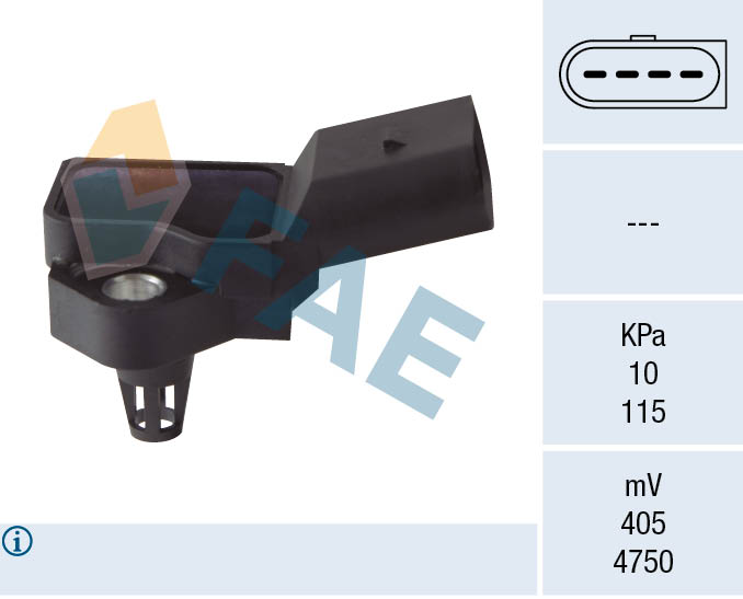 FAE Sensor, sugerørstryk 15061 for VW