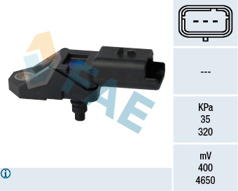 FAE Sensor, sugerørstryk 15108 for FORD CITROËN LANCIA JAGUAR MITSUBISHI LAND ROVER