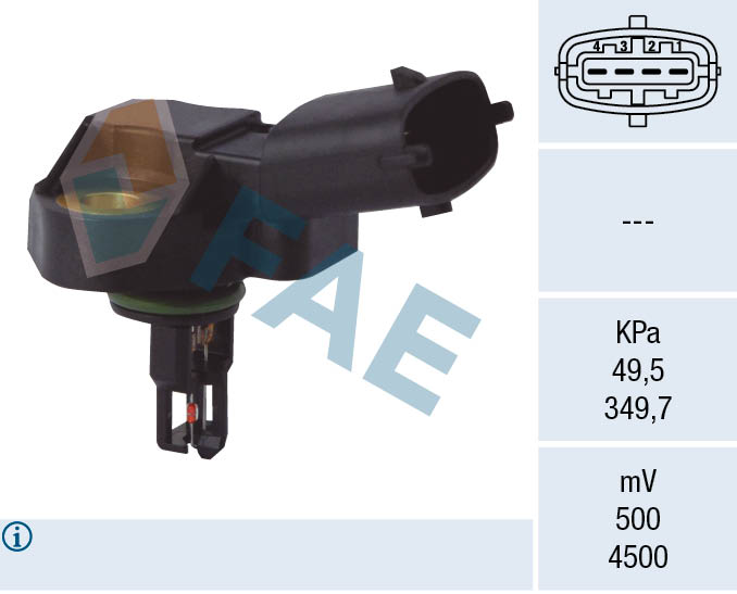 FAE Sensor, sugerørstryk 15101 for MERCEDES-BENZ