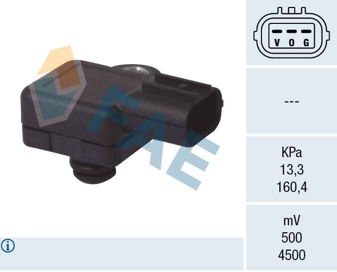 FAE Sensor, sugerørstryk 15078 for GENERAL MOTORS HONDA STANDARD AUTOMOBILE