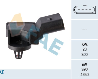 FAE Sensor, sugerørstryk 15007 for DS FORD BENTLEY SEAT AUDI JEEP DODGE MITSUBISHI PORSCHE STANDARD AUTOMOBILE