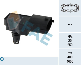 FAE Sensor, sugerørstryk 15044 for OPEL LANCIA FIAT ABARTH VAUXHALL GENERAL MOTORS IVECO PORSCHE VW LOTUS CHERY