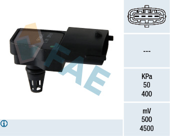 FAE Sensor, sugerørstryk 15096 for VOLVO GENERAL MOTORS DAF JEEP IVECO FORD RENAULT TRUCKS VW AGRALE PIAGGIO