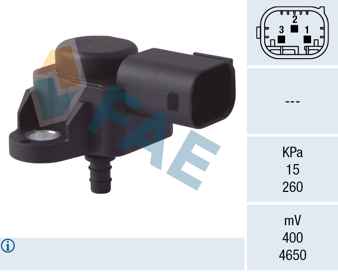FAE Sensor, sugerørstryk 15074 for CHRYSLER JEEP SMART MAYBACH MITSUBISHI STANDARD AUTOMOBILE