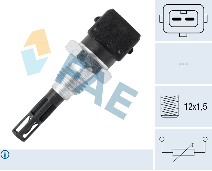 FAE Sensor, indsugningstemp. 33166 for IVECO LAND ROVER ROVER BMW
