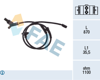 FAE ABS Sensor 78015 bagaksel for SEAT VW