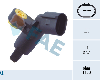 FAE ABS Sensor 78020 højre foraksel for SKODA VW STANDARD AUTOMOBILE
