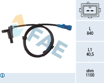FAE ABS Sensor 78022 bagaksel for PEUGEOT