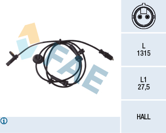FAE ABS Sensor 78030 højre foraksel for FIAT