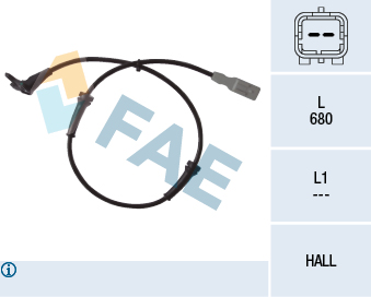 FAE ABS Sensor 78036 foraksel for CITROËN