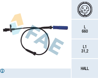 FAE ABS Sensor 78045 foraksel for BMW STANDARD AUTOMOBILE