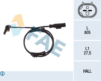 FAE ABS Sensor 78048 foraksel for FIAT
