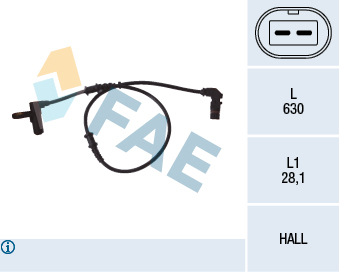 FAE ABS Sensor 78052 foraksel for MERCEDES-BENZ STANDARD AUTOMOBILE