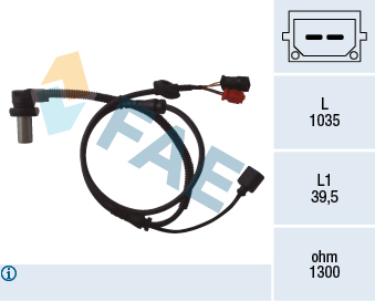 FAE ABS Sensor 78059 foraksel for VW STANDARD AUTOMOBILE