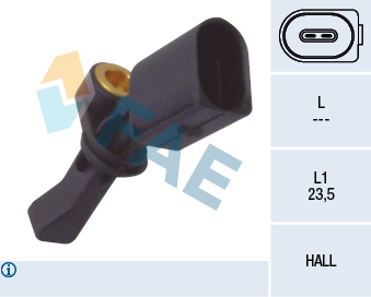 FAE ABS Sensor 78066 Bagaksel venstre for SEAT VW SKODA