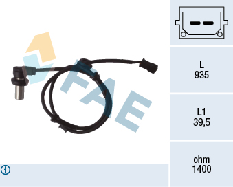 FAE ABS Sensor 78071 bagaksel for VAG AUDI STANDARD AUTOMOBILE