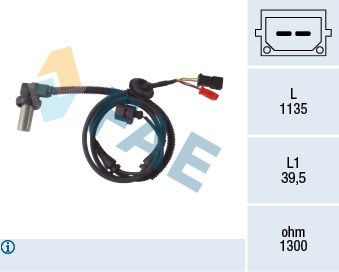 FAE ABS Sensor 78085 foraksel for STANDARD AUTOMOBILE VW