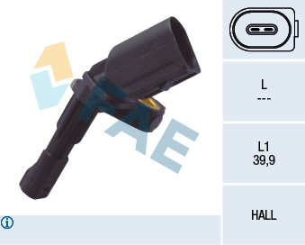 FAE ABS Sensor 78102 Bagaksel venstre for STANDARD AUTOMOBILE AUDI SKODA