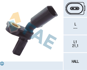 FAE ABS Sensor 78103 højre foraksel for SKODA SEAT