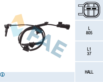 FAE ABS Sensor 78110 foraksel for VAUXHALL SAAB OPEL CHEVROLET STANDARD AUTOMOBILE